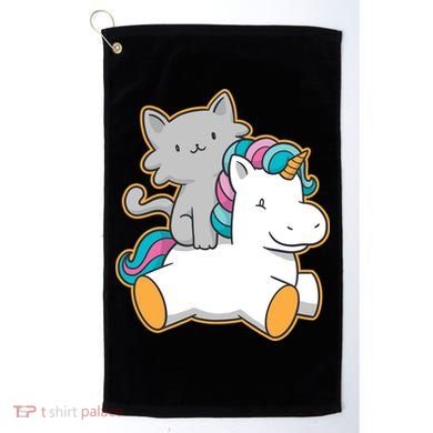Cat Riding Unicorn Golf Towel