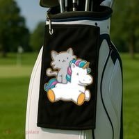 Cat Riding Unicorn Golf Towel thumb 2