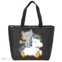 Cat Riding Unicorn Tote Bag thumb 0