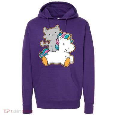 Cat Riding Unicorn Hoodie