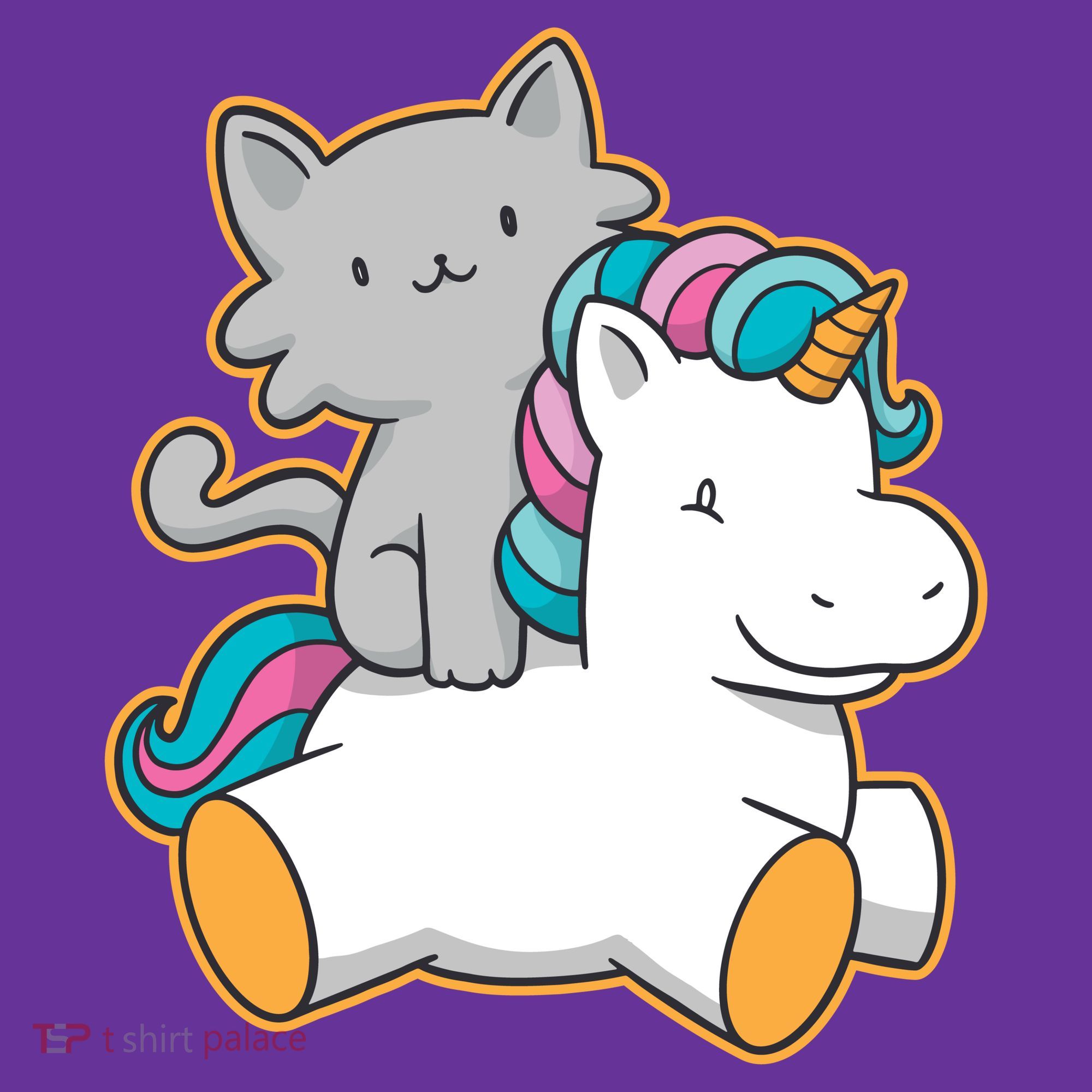 Cat Riding Unicorn Hoodie