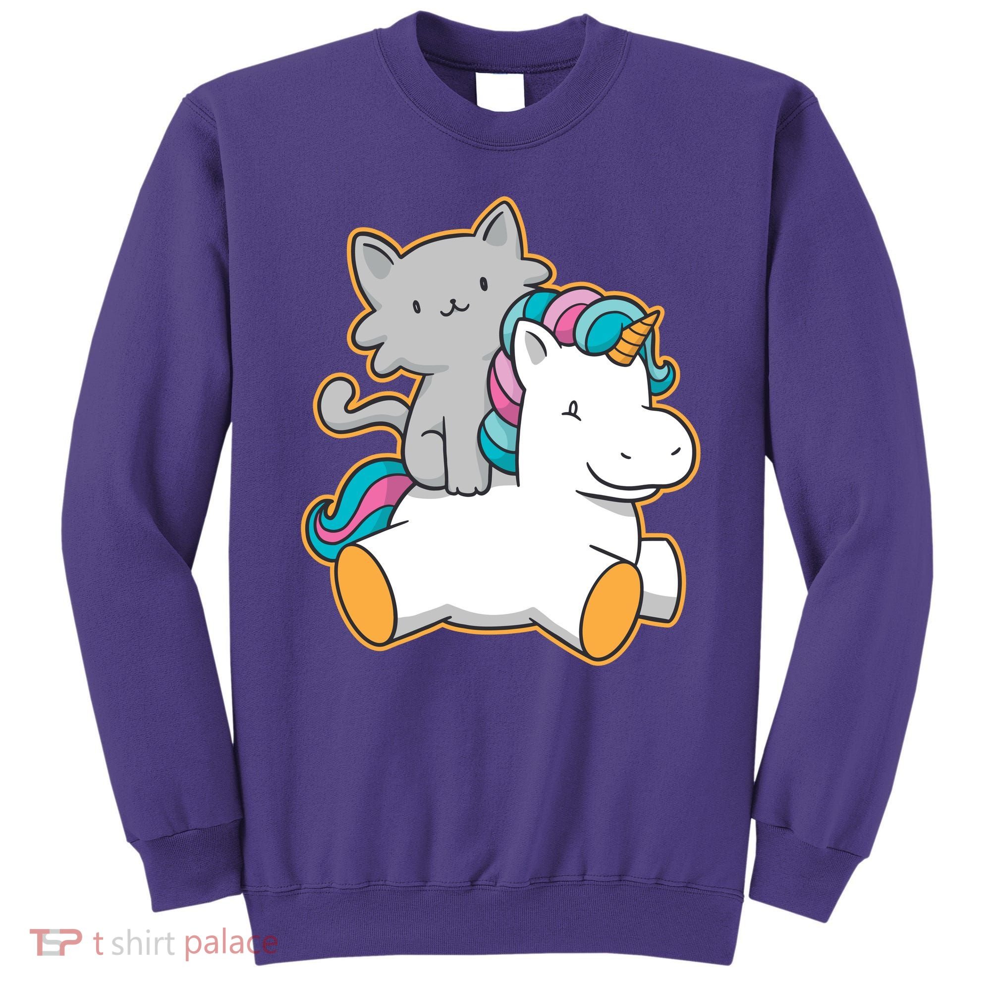 Cat Riding Unicorn Sweatshirt