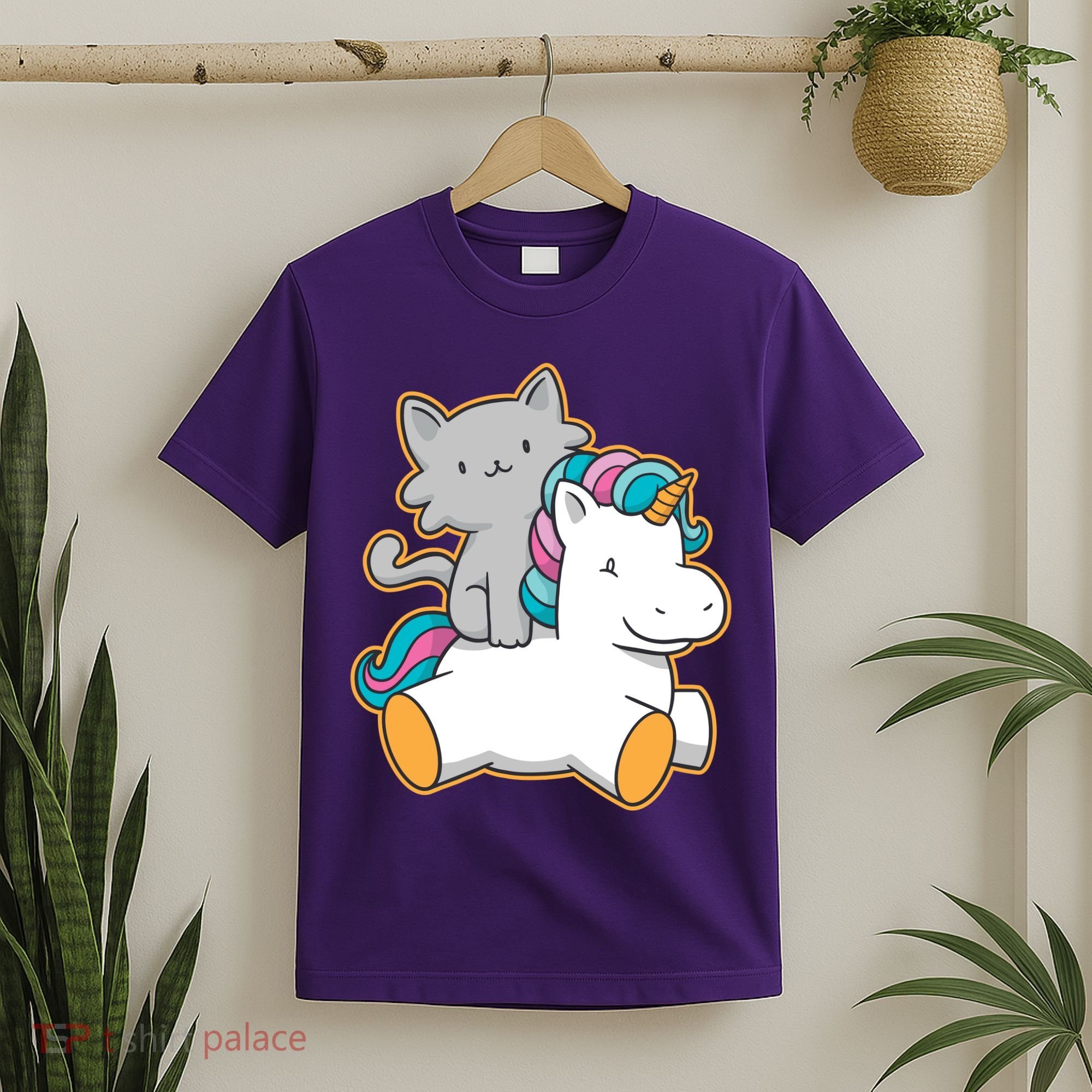 Cat Riding Unicorn T-Shirt