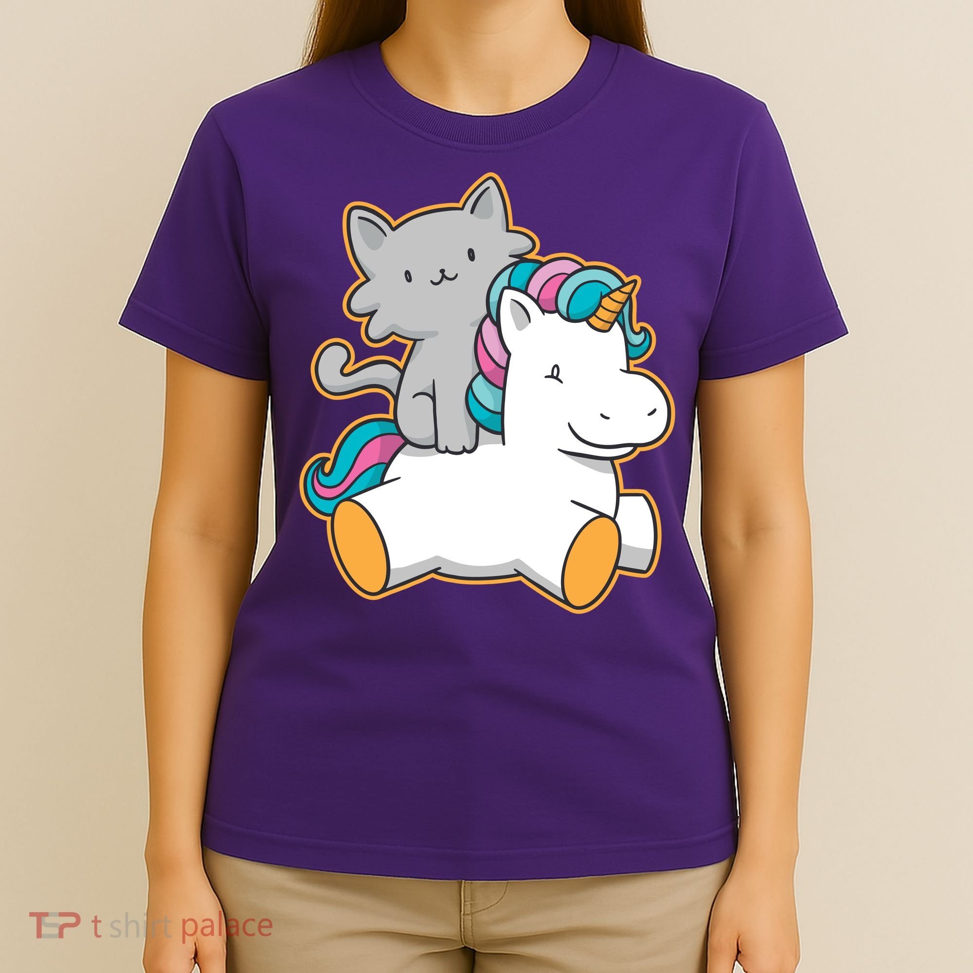 Cat Riding Unicorn T-Shirt