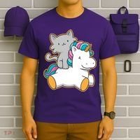 Cat Riding Unicorn T-Shirt thumb 6