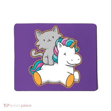 Cat Riding Unicorn Mousepad