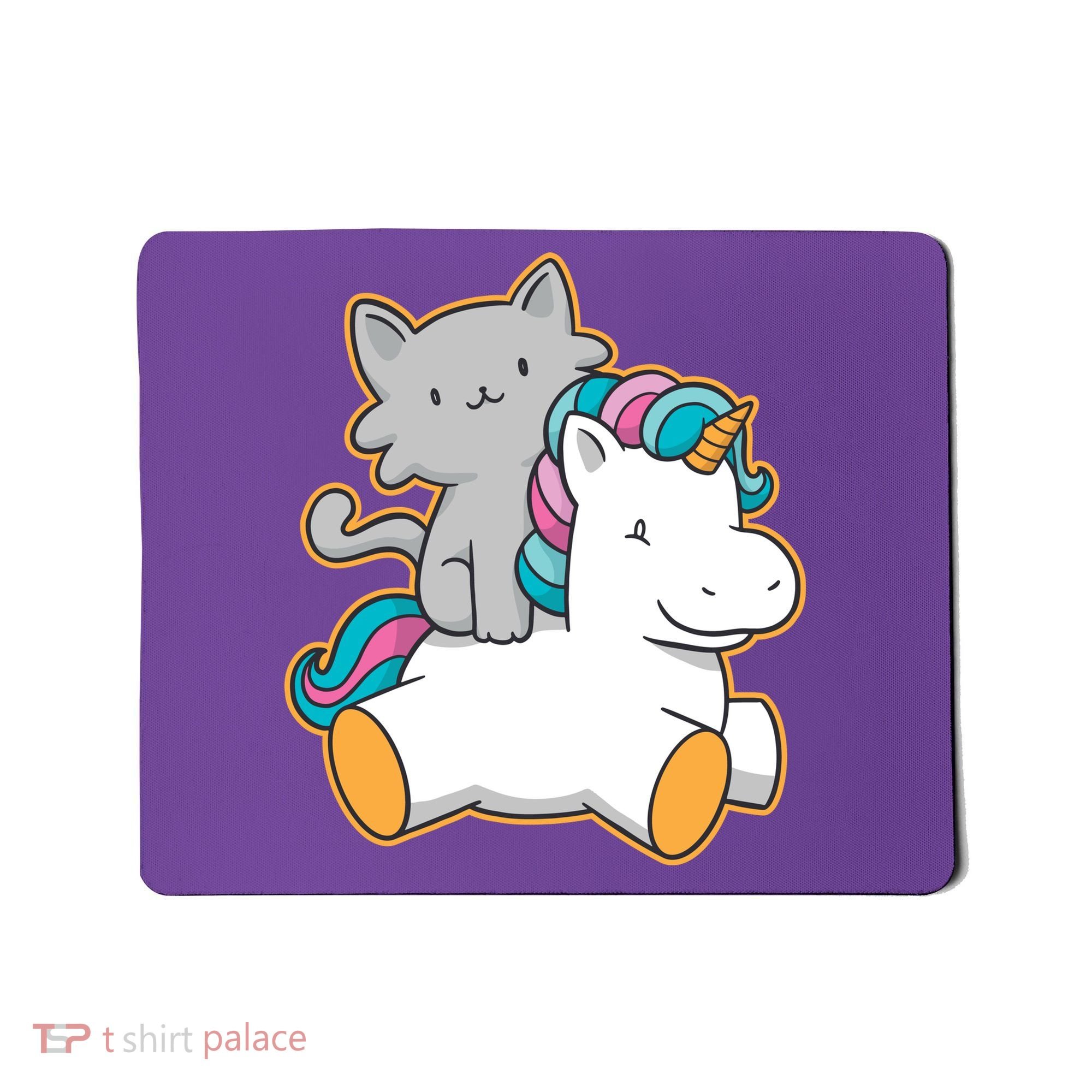 Cat Riding Unicorn Mousepad