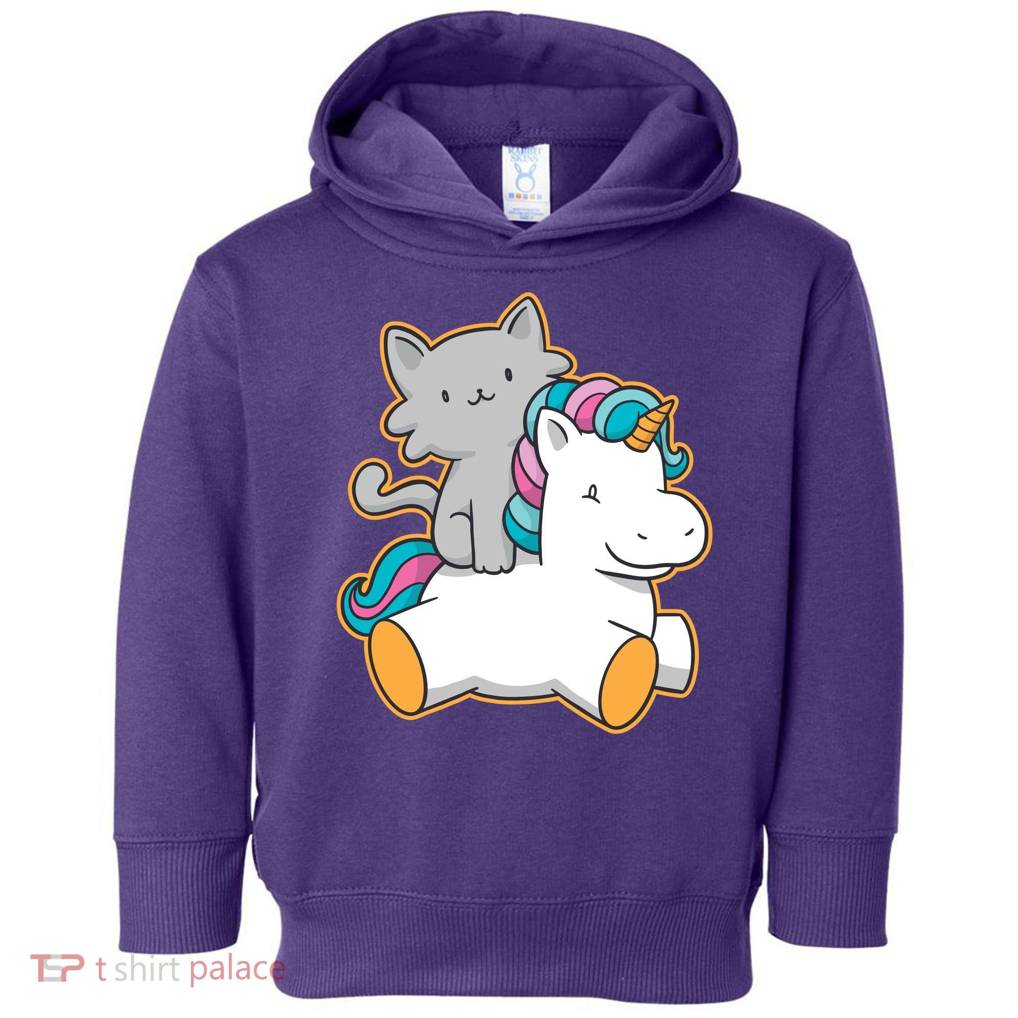 Cat Riding Unicorn Toddler Hoodie