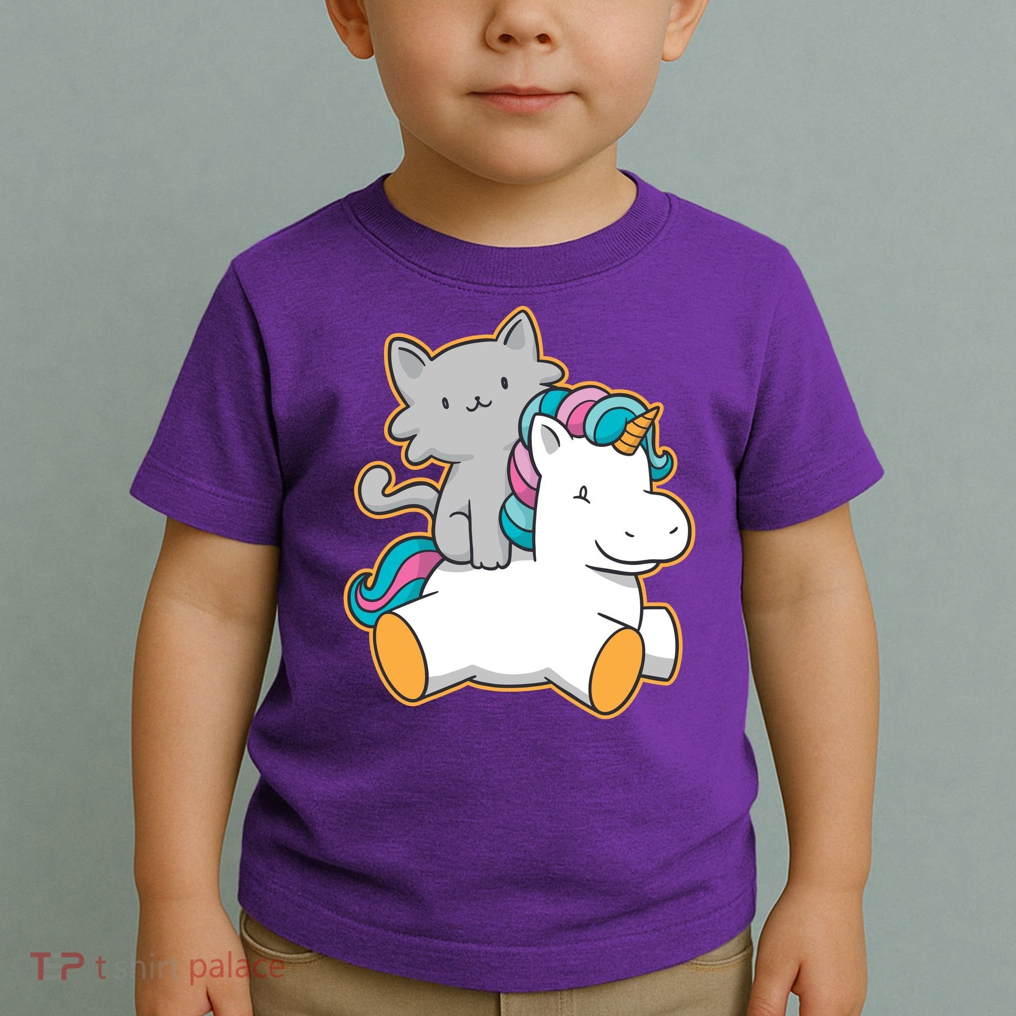 Cat Riding Unicorn Toddler T-Shirt