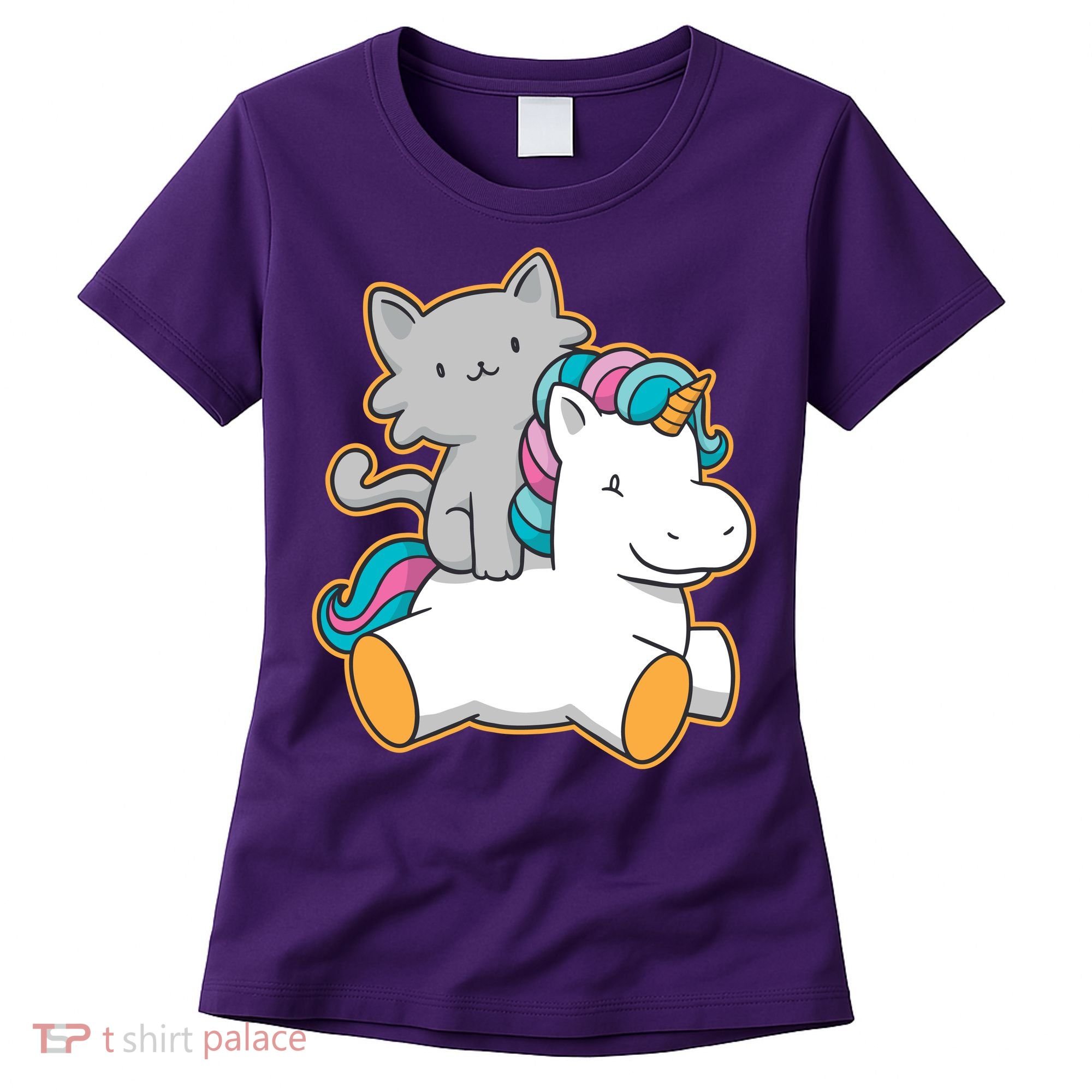 Cat Riding Unicorn Women's T-Shirt