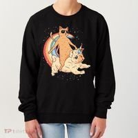 Cat Riding Unidog Funny Dog Unicorn Women's Sweatshirt thumb 0