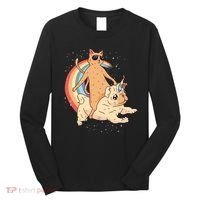 Cat Riding Unidog Funny Dog Unicorn Long Sleeve Shirt thumb 0