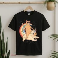 Cat Riding Unidog Funny Dog Unicorn T-Shirt thumb 2