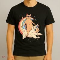 Cat Riding Unidog Funny Dog Unicorn T-Shirt thumb 3
