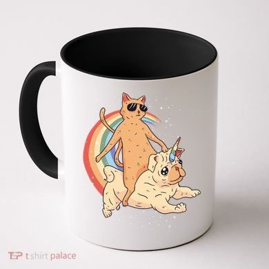 Cat Riding Unidog Funny Dog Unicorn Coffee Mug