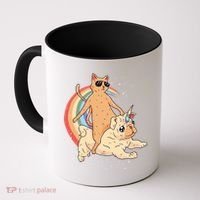 Cat Riding Unidog Funny Dog Unicorn Coffee Mug thumb 0