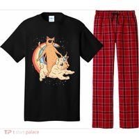 Cat Riding Unidog Funny Dog Unicorn Pajama Set thumb 0