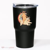 Cat Riding Unidog Funny Dog Unicorn Tumbler thumb 0