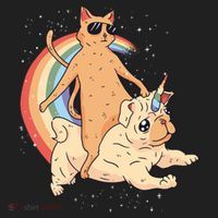 Cat Riding Unidog Funny Dog Unicorn Tumbler thumb 3