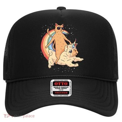 Cat Riding Unidog Funny Dog Unicorn Hat