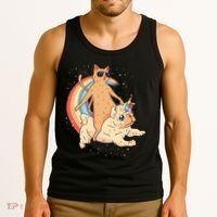Cat Riding Unidog Funny Dog Unicorn Tank Top thumb 3