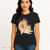 Cat Riding Unidog Funny Dog Unicorn Women's T-Shirt thumb 4