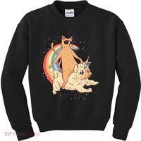 Cat Riding Unidog Funny Dog Unicorn Kids Sweatshirt thumb 0