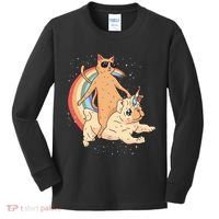 Cat Riding Unidog Funny Dog Unicorn Kids Long Sleeve Shirt thumb 0