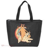 Cat Riding Unidog Funny Dog Unicorn Tote Bag thumb 0