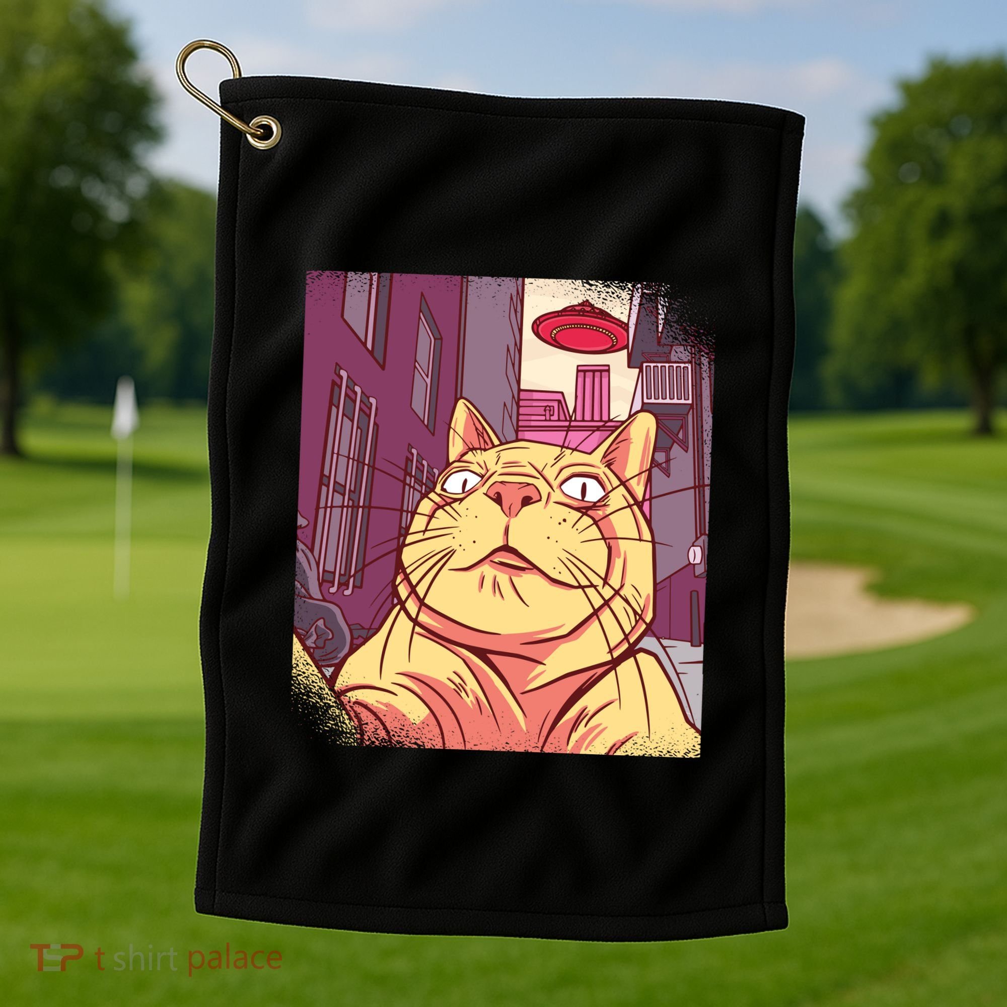 Cat Selfie Funny Golf Towel