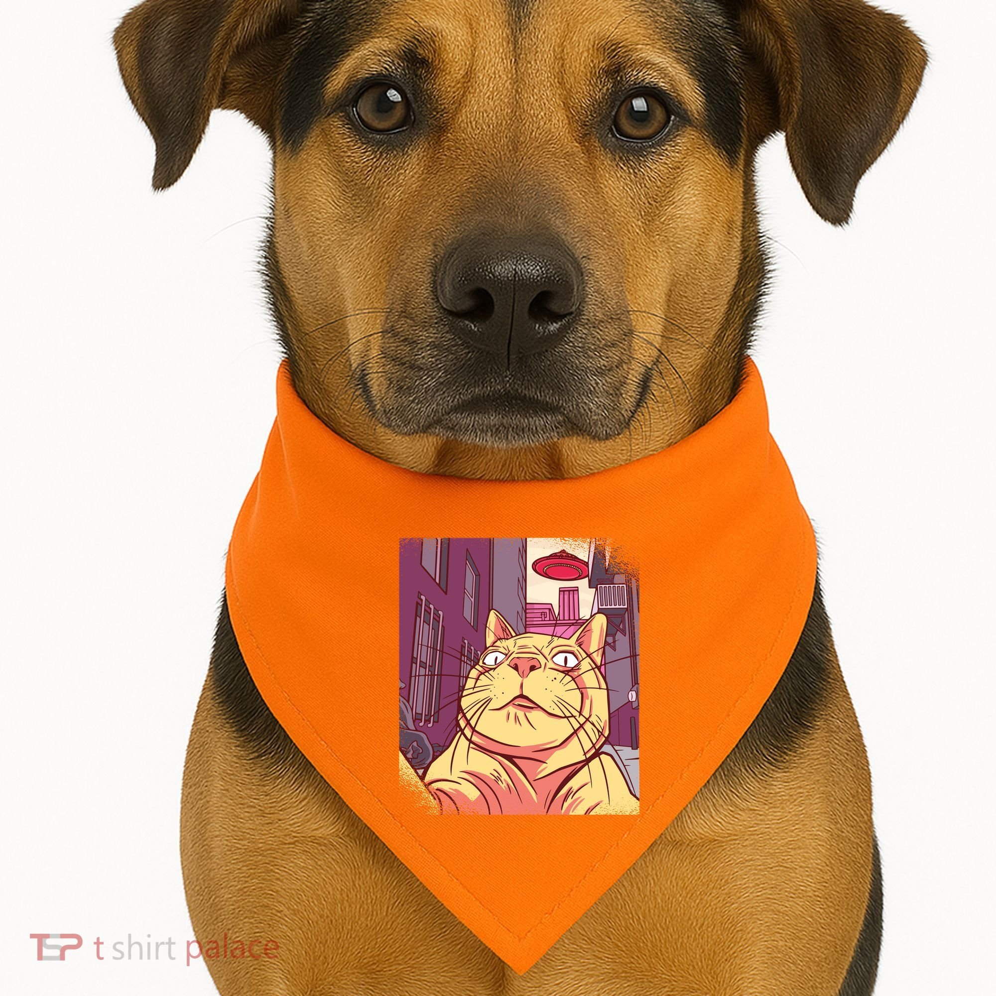 Cat Selfie Funny USA-Made Doggie Bandana