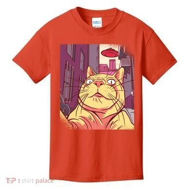 Cat Selfie Funny Kids T-Shirt