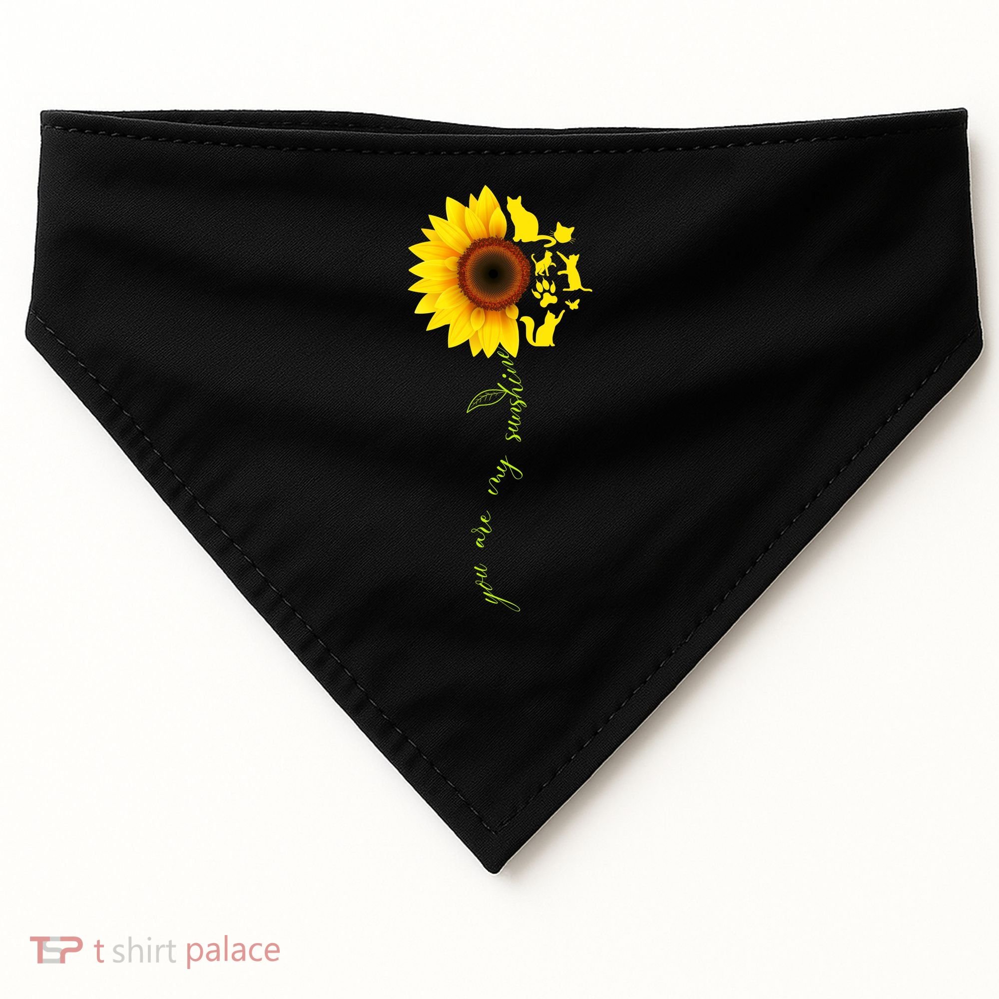 Cat Sunflower Sunshine USA-Made Doggie Bandana