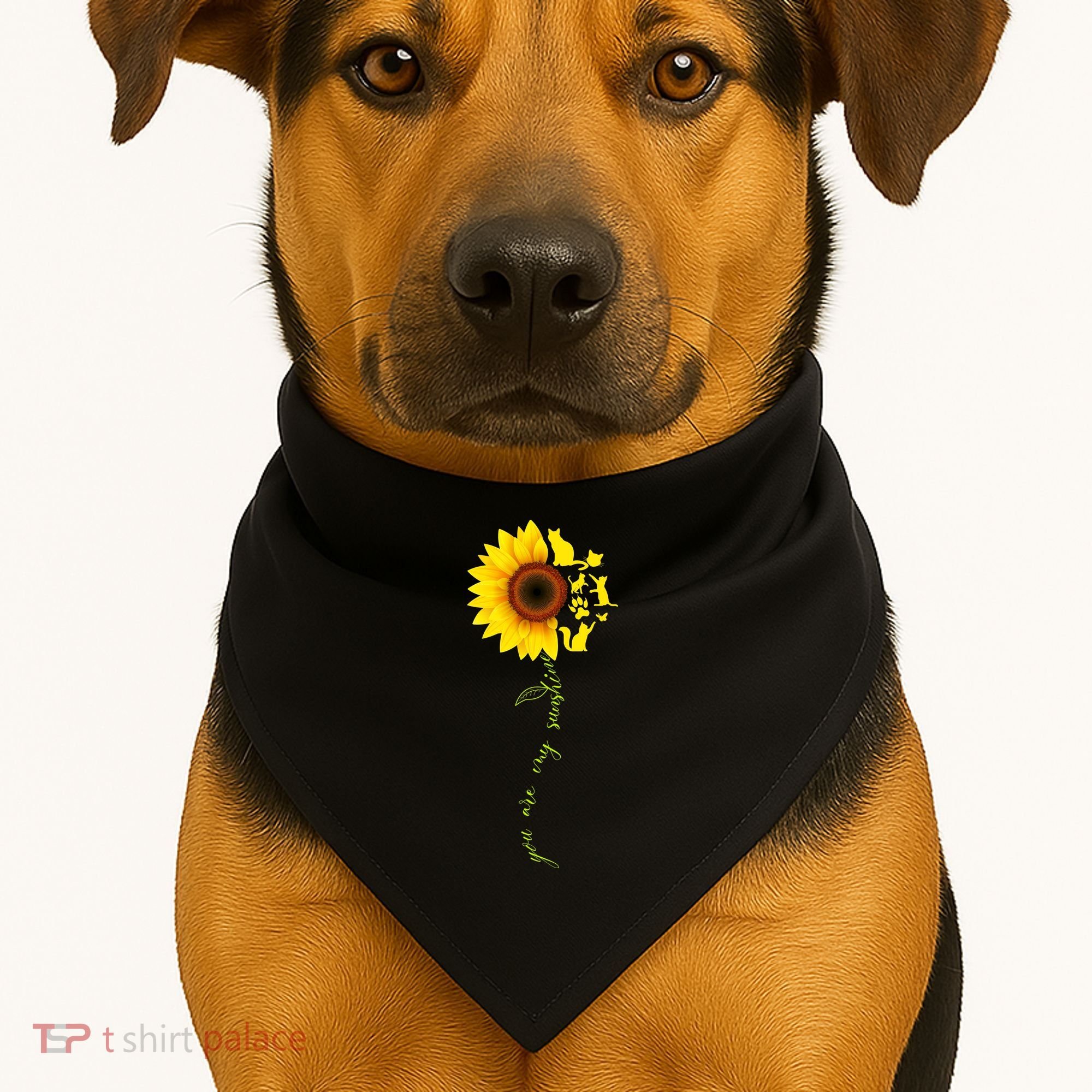 Cat Sunflower Sunshine USA-Made Doggie Bandana