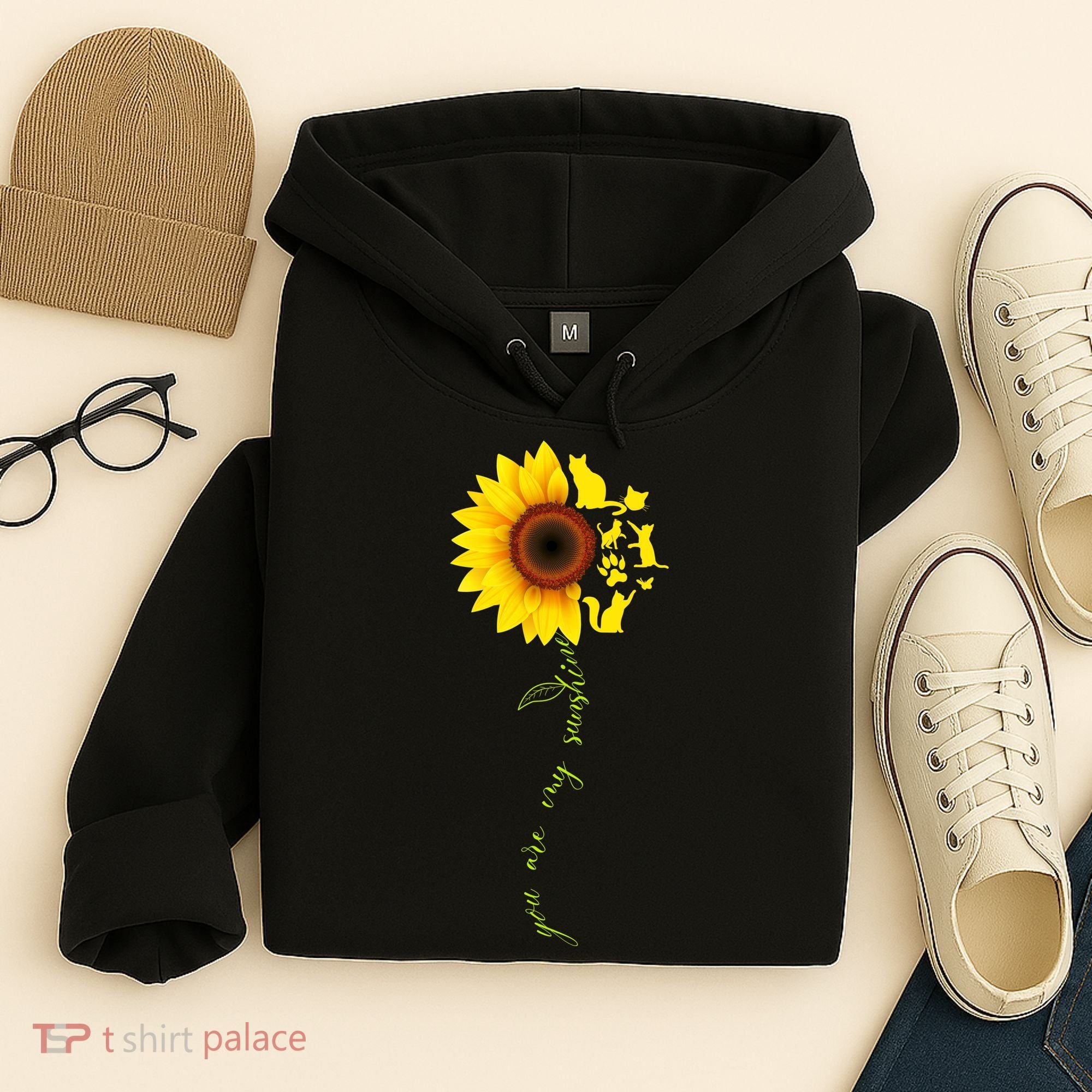 Cat Sunflower Sunshine Hoodie