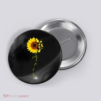 Cat Sunflower Sunshine Button