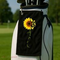 Cat Sunflower Sunshine Golf Towel thumb 2