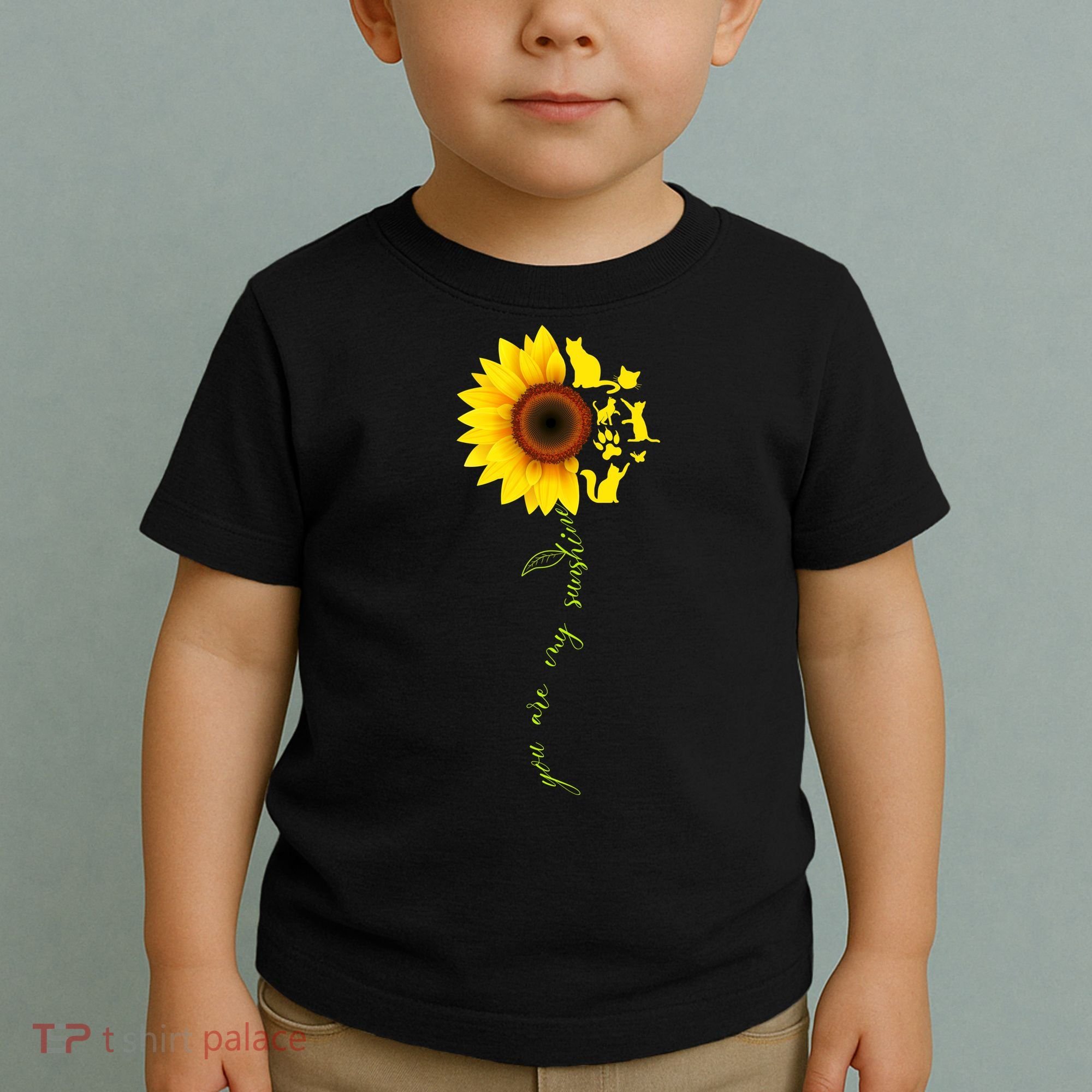 Cat Sunflower Sunshine Toddler T-Shirt