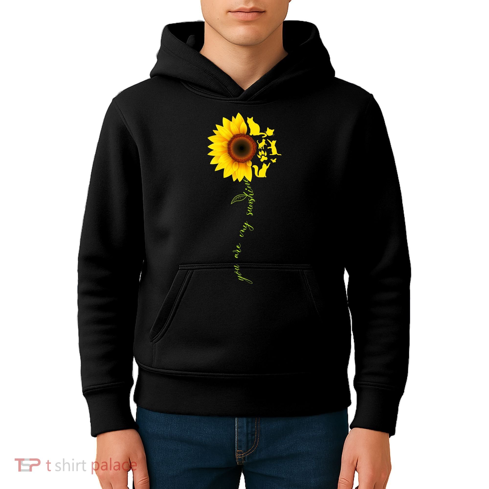 Cat Sunflower Sunshine Kids Hoodie