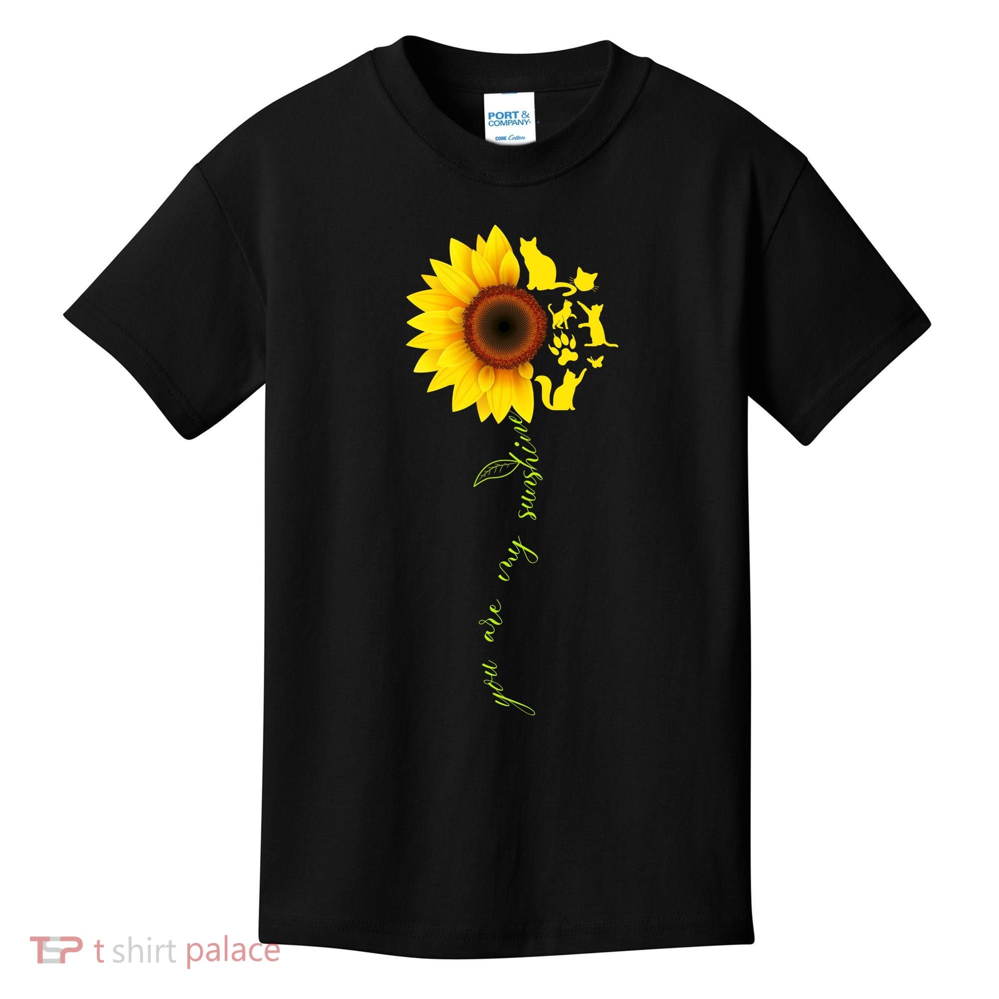Cat Sunflower Sunshine Kids T-Shirt