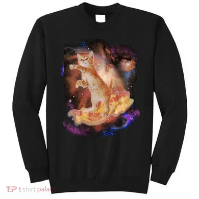 Cat Surfing Bacon In Space Sweatshirt