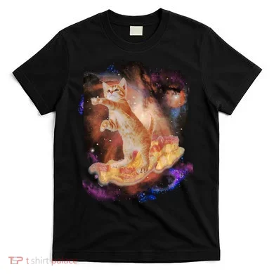 Cat Surfing Bacon In Space T-Shirt