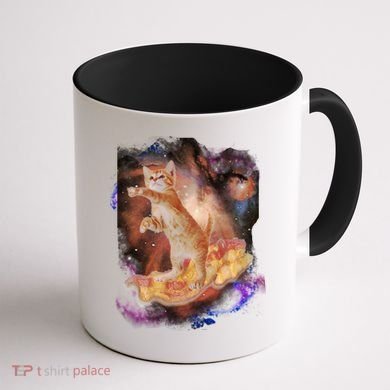 Cat Surfing Bacon In Space Coffee Mug back