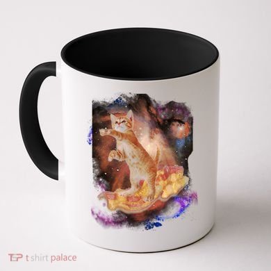 Cat Surfing Bacon In Space Coffee Mug