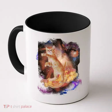 Cat Surfing Bacon In Space Coffee Mug