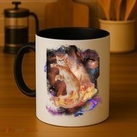 Cat Surfing Bacon In Space Coffee Mug thumb 4