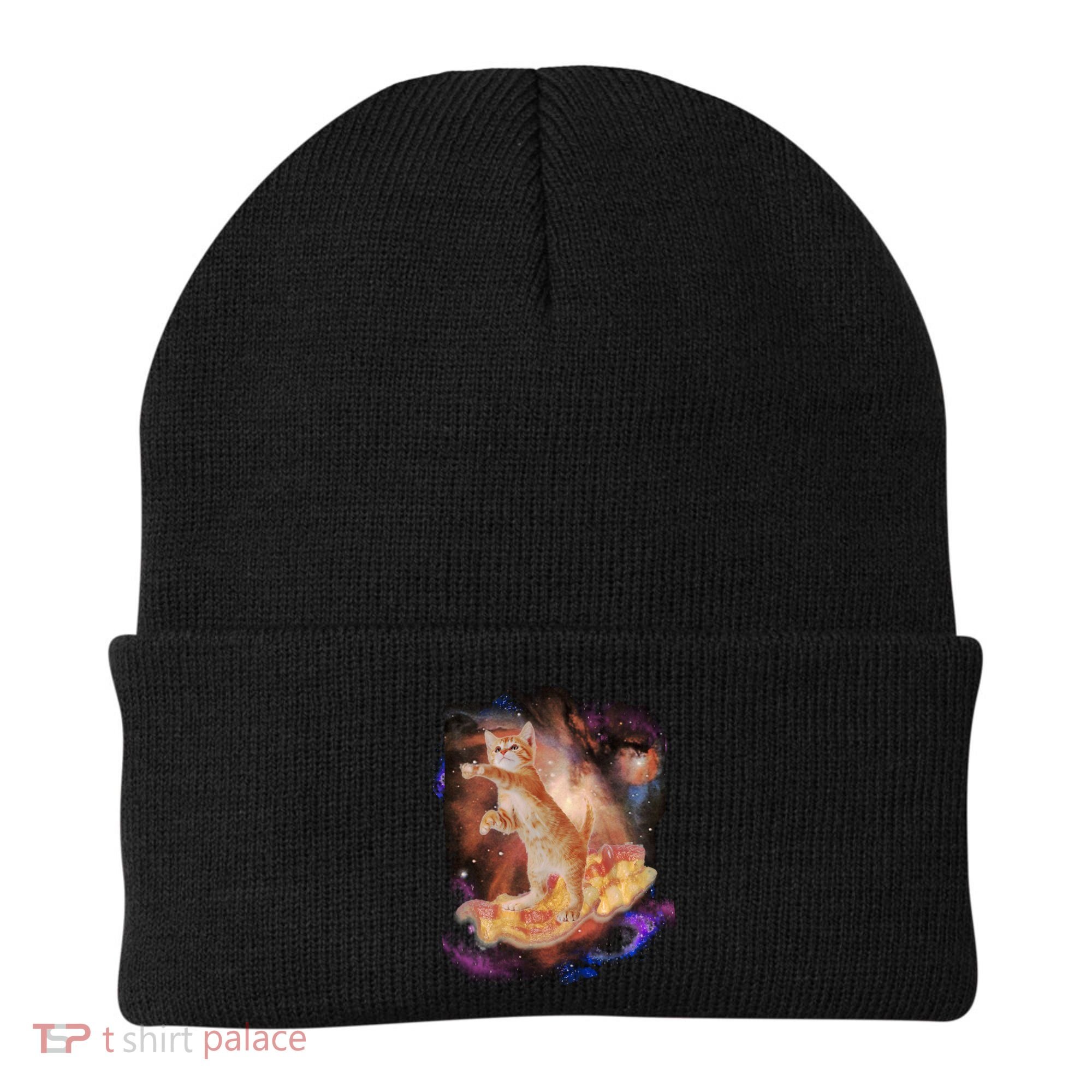 Cat Surfing Bacon In Space Beanie