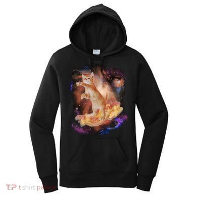 Cat Surfing Bacon In Space Women's Hoodie