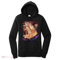 Cat Surfing Bacon In Space Women's Hoodie thumb 0
