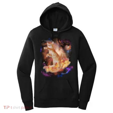 Cat Surfing Bacon In Space Women's Hoodie